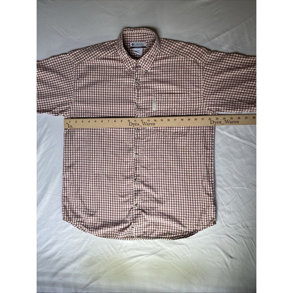 Columbia Shirt Men's Red Plaid Button Down Short Sleeve 100% Cotton Size L VTG - Picture 5 of 11